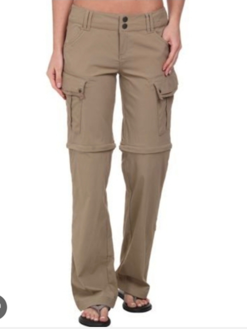 prAna Sage Convertible Pant Women's-Dark Khaki Hiking Pants Sz 10 - Picture 3 of 16